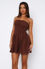 Girly Girl Mini Dress Chocolate