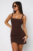 In This Moment Ribbed Mini Dress Chocolate