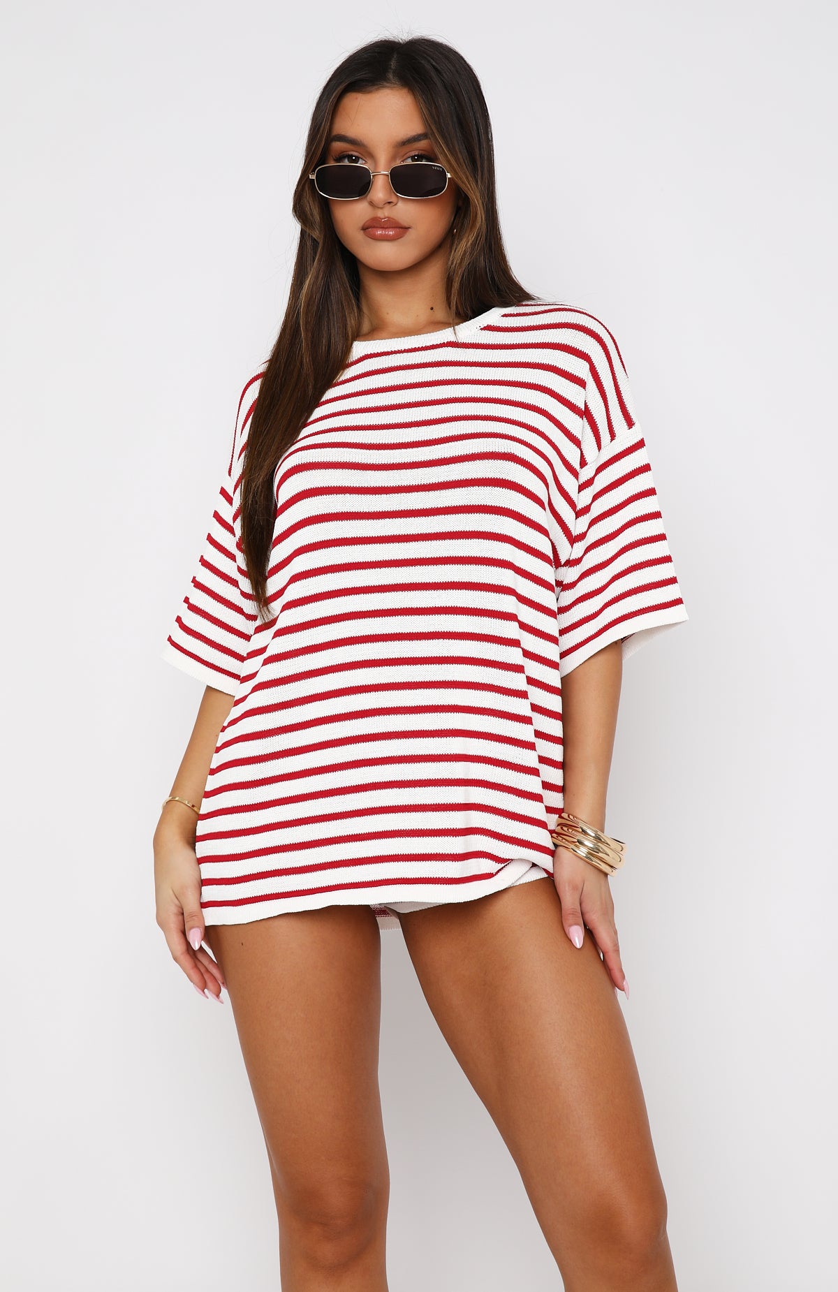 All The Little Things Top Red Stripe | White Fox Boutique