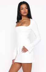 Living For Love Long Sleeve Mini Dress Off White