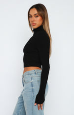 Her Obsession Long Sleeve Crop Black