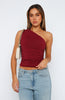 Lack Of Love One Shoulder Top Wine