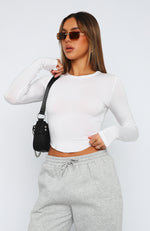 Don't Doubt Me Long Sleeve Top White