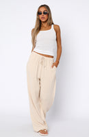 Live It Up Linen Pants Beige