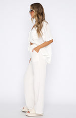 On The Look Out Linen Pants White
