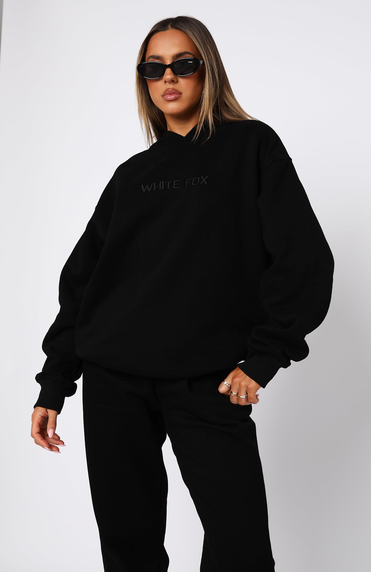 Stay Lifted Oversized Hoodie Black | White Fox Boutique