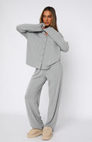 Pillow Talk Long Sleeve Pyjama Set Grey Marle