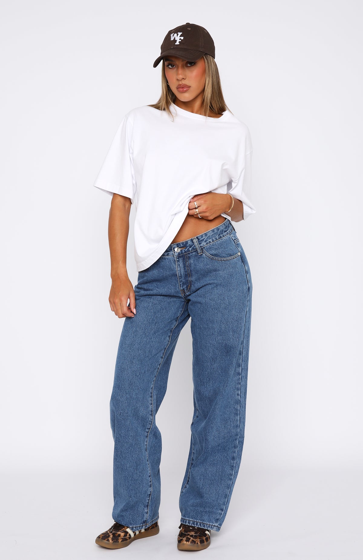 Bring The Style Low Rise Wide Leg Jeans Admiral Blue | White Fox Boutique