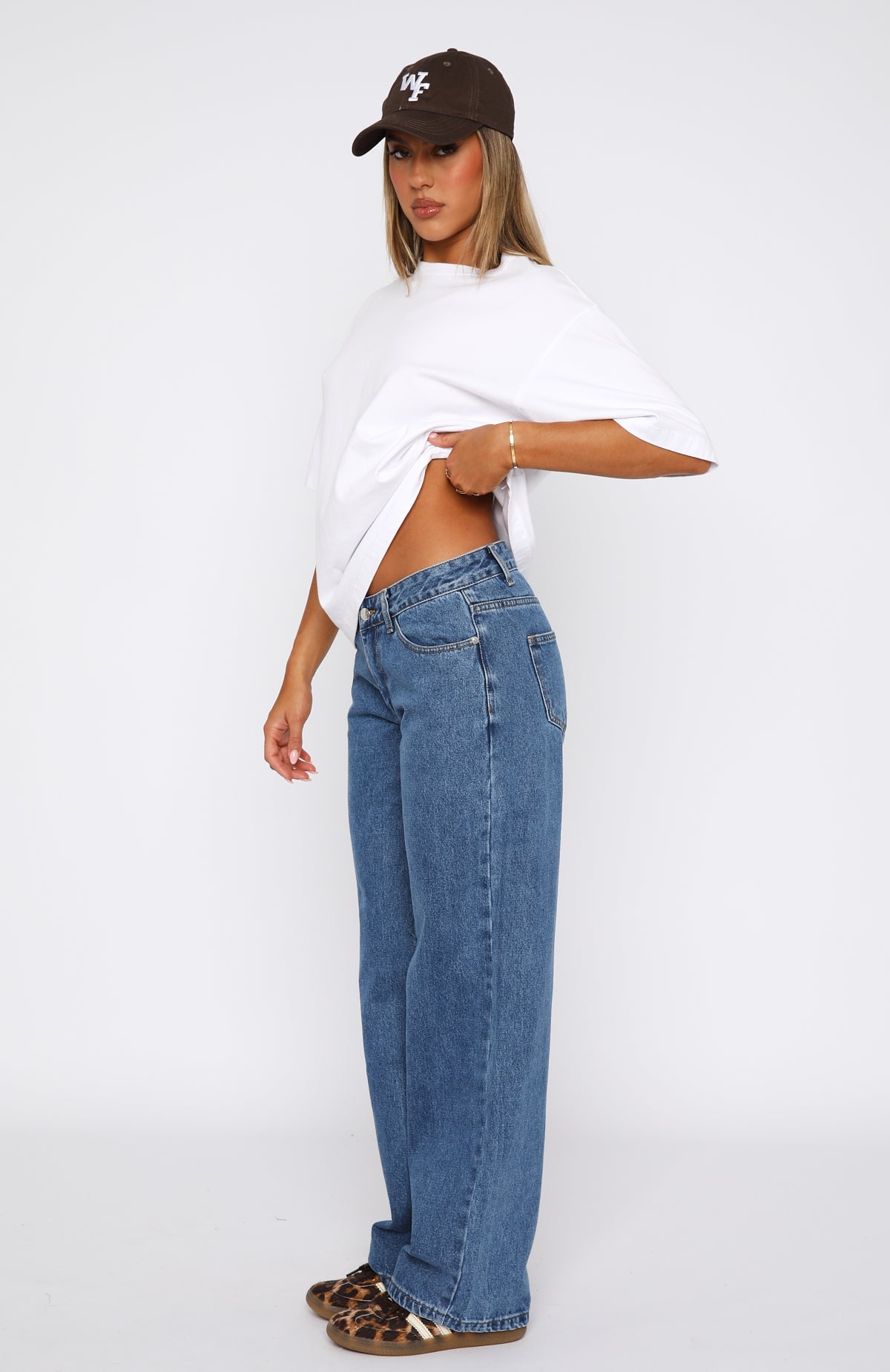 Bring The Style Low Rise Wide Leg Jeans Admiral Blue | White Fox Boutique