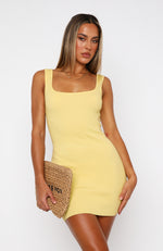 Send My Best Knit Mini Dress Lemon