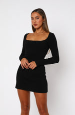 Got Me Started Long Sleeve Mini Dress Black