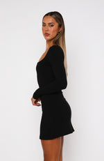 Got Me Started Long Sleeve Mini Dress Black