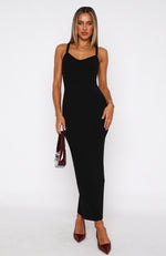 We Can Work It Out Ribbed Maxi Dress Black