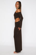 Rising Star Maxi Skirt Chocolate