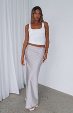 Cover Story Maxi Skirt Silver