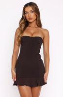 Parisian Dream Strapless Mini Dress Chocolate