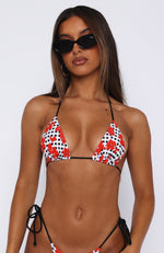 Golden Hour Bikini Top Gingham Red Floral
