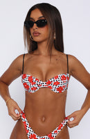 More Than A Dream Bikini Top Gingham Red Floral