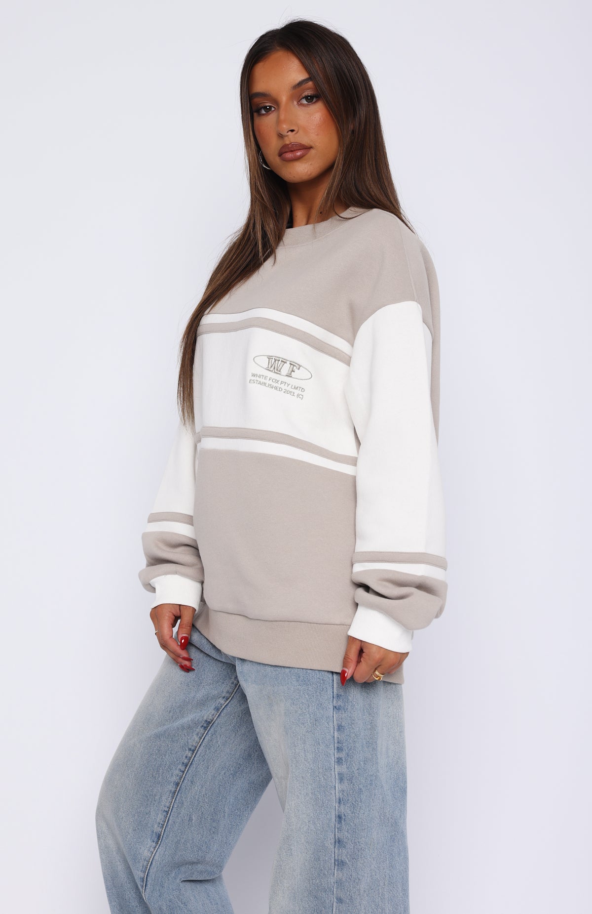 Moving Forward Oversized Sweater Moon | White Fox Boutique