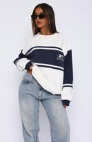 Moving Forward Oversized Sweater White