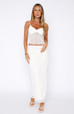 Just Say Nothing Maxi Skirt White