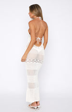 Coastal Queen Crochet Maxi Dress Off White