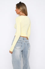 Only For Tonight Long Sleeve Top Lemon
