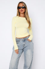 Only For Tonight Long Sleeve Top Lemon