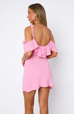 Keeping Up Off Shoulder Mini Dress Pink