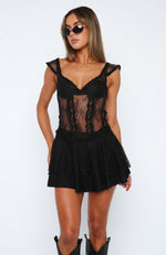 Just Need Love Lace Mini Dress Black