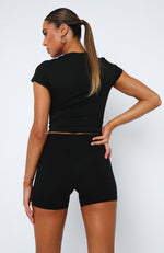 Always A Winner High Waisted Shorts Black