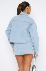 Only Want To Be With You Denim Jacket Light Blue Wash