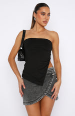One More Night Strapless Top Black