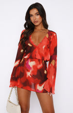 All We Wanted Long Sleeve Mini Dress Sunset Blur