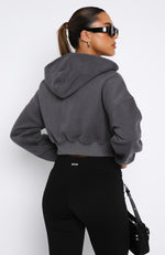 She's Effortless Cropped Hoodie Slate