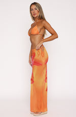 Luminous Maxi Skirt Sunset Floral