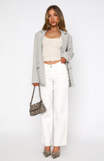 Sofia Mid Rise Wide Leg Jeans White