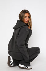 Match Your Words Oversized Hoodie Charcoal