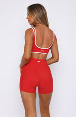 Keep Up High Waisted Shorts Red