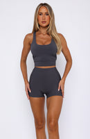 Stronger High Waisted Shorts 3" Charcoal