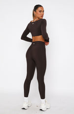 Flexi High Waisted Pocket Leggings Espresso