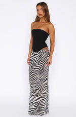 Luminous Maxi Skirt Zebra