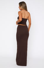 Still In Love With You Maxi Skirt Chocolate