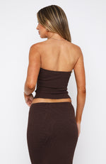 Still In Love With You Strapless Top Chocolate