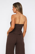 Secret Society Strapless Top Chocolate