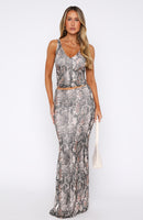 Loving You Maxi Skirt Snake Print