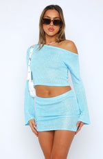 Yours Truly Mini Skirt Blue