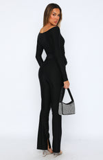 Searching For You Long Sleeve Jumpsuit Black