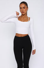 Can't Lose Long Sleeve Crop White