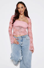 Sweet Lovin' Lace Top Set Baby Pink